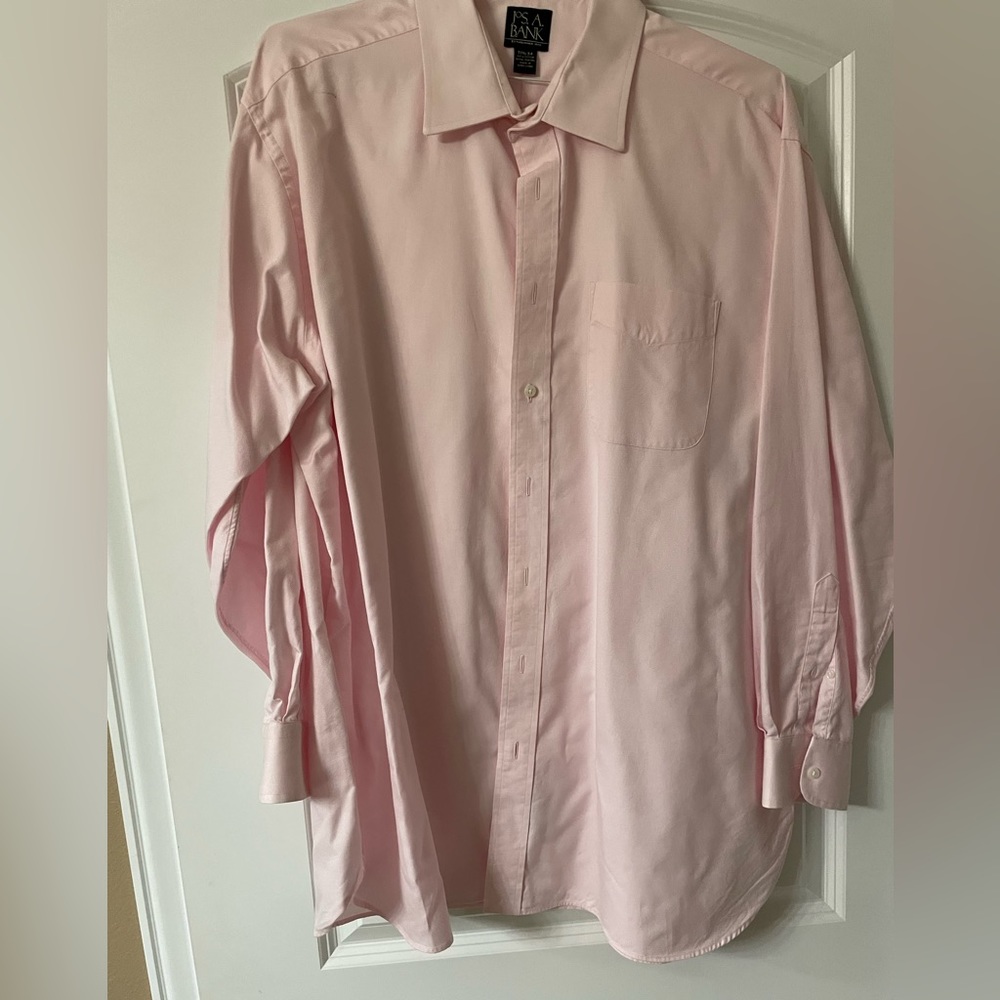 Men’s 17 1/2 34 Pink long sleeve dress shirt 👔👔👔👔